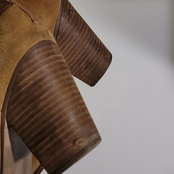 Guess Brown Suede Cutout Heeled Booties Size 7 - Picture 6 of 10
